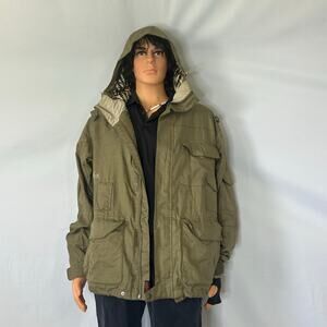 Quiksilver Hampus Mosesson Snowboard Jacket Olive Hooded Tech Mens M
